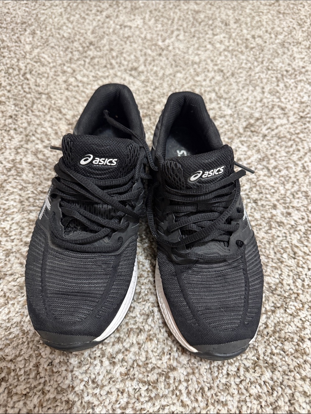 ASICS Men's Black Athletic Running Shoes with White Accents